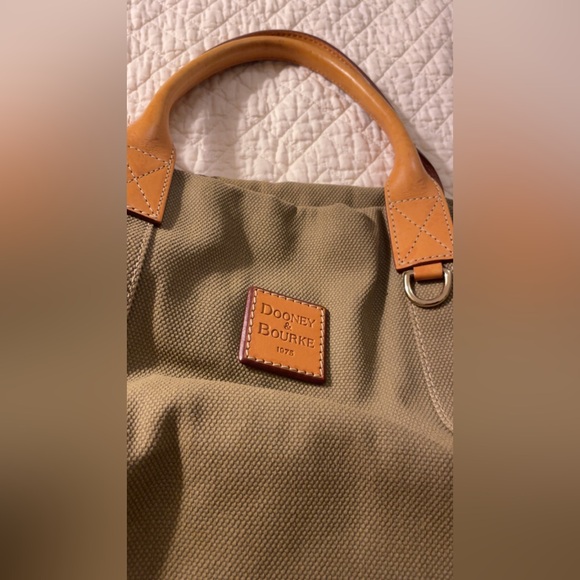 Dooney & Bourke Olive Satchel with Tan Leather Trim - Picture 5 of 8